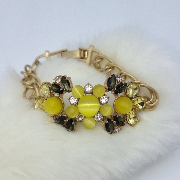 Banana Republic Gold Tone Jeweled Link Bracelet - Picture 1 of 15